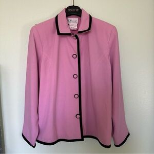 Vintage Made in Canada Pink & Black Contrast Trim Women's Jacket
